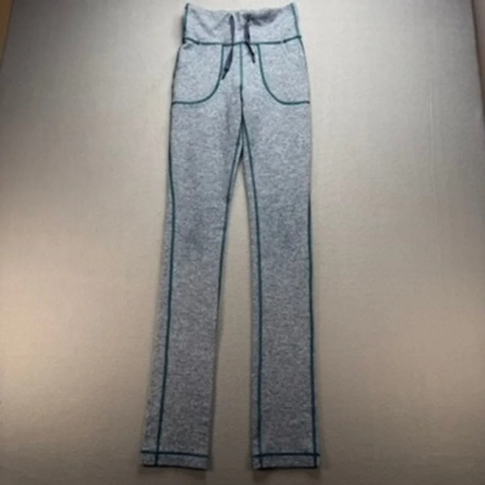 Lululemon Pants Womens 4 Gray‎ Heathered Green Stitch Yoga Lounge Athletic Gym